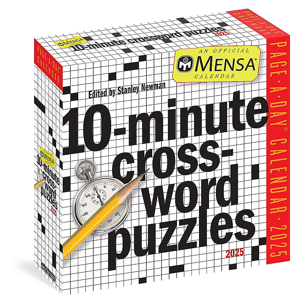 Mensa 10Minute Crossword Puzzles PageADay Calendar 2025