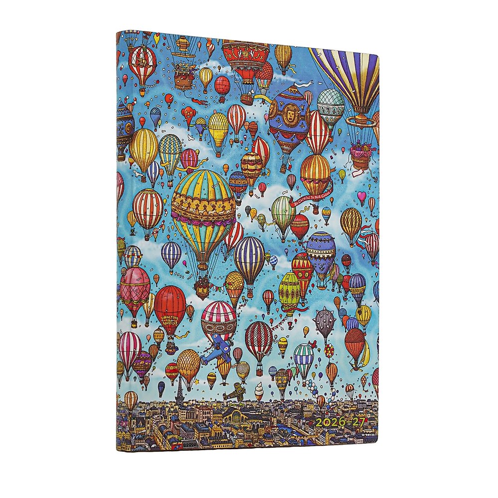 2027 Balloon Festival (Pierre the Maze Detective) Midi 18-Month Softcover Dayplanner (Elastic Band Closure) Horizontal