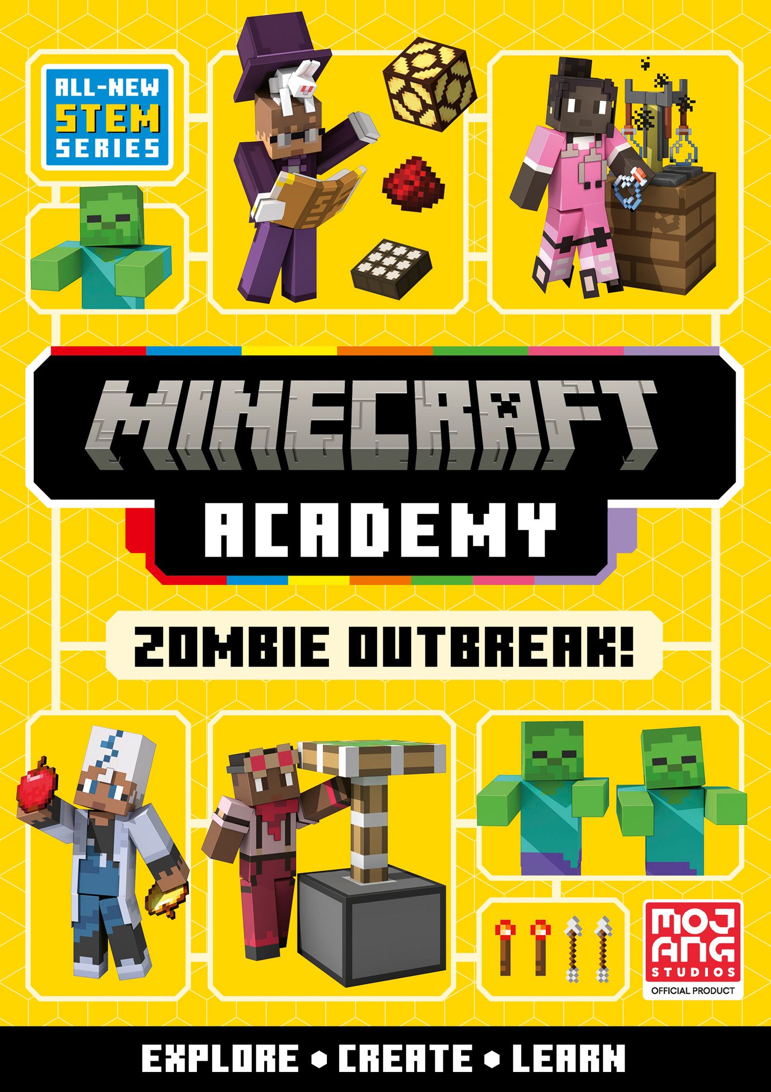 Minecraft Academy Zombie Outbreak!: Learn and play! Official illustrated children's Minecraft STEM adventure. The perfect gift for kids aged 6, 7, 8, 9 and 10!