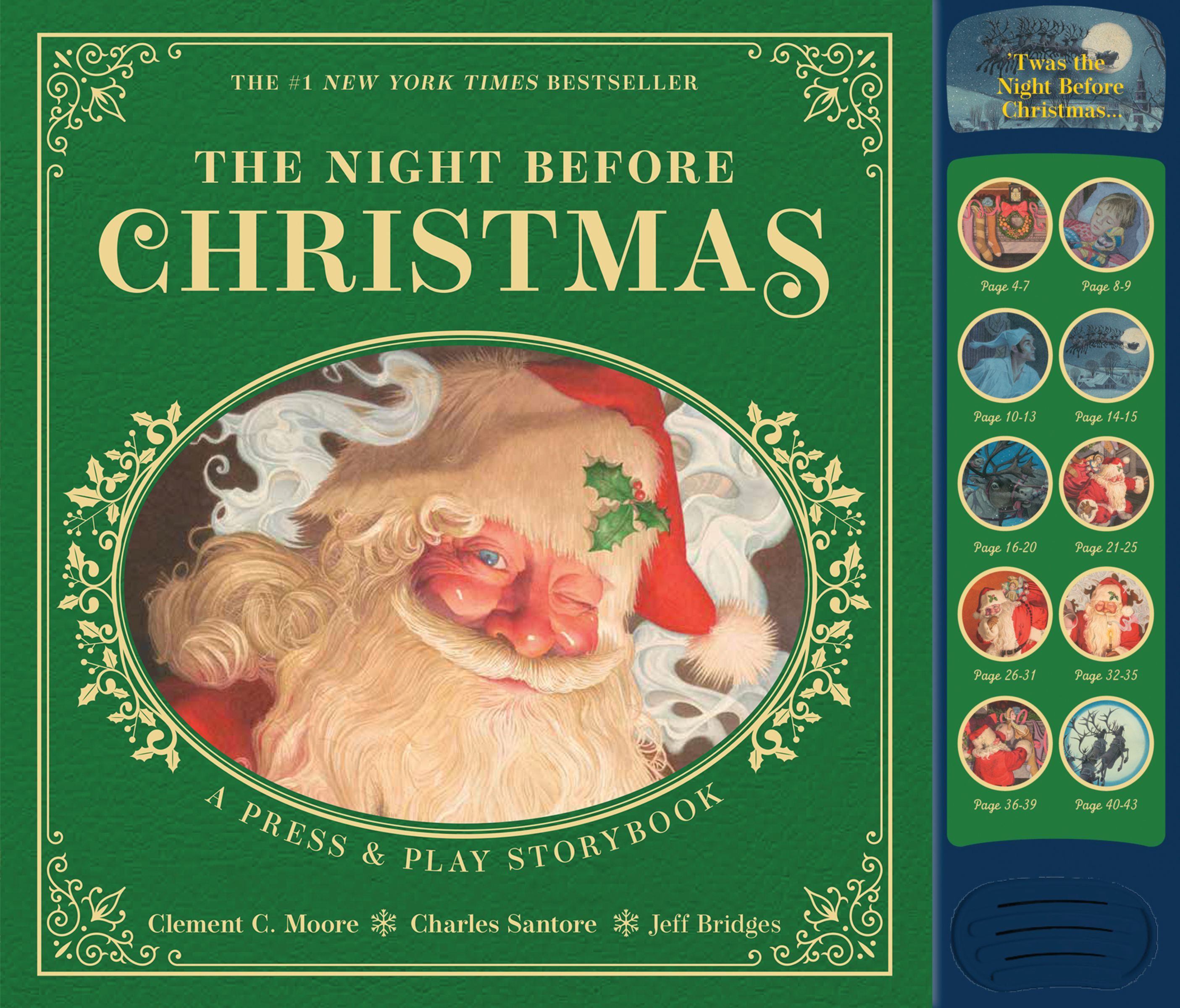 The Night Before Christmas Press and Play Storybook The Classic Edition Hardcover Book Narrated by Jeff Bridges