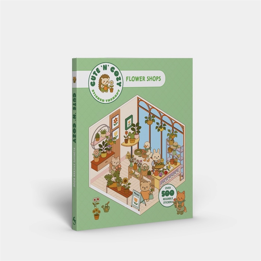 Cute 'n' Cozy Sticker Therapy: Flower Shops Over 500 reusable stickers!