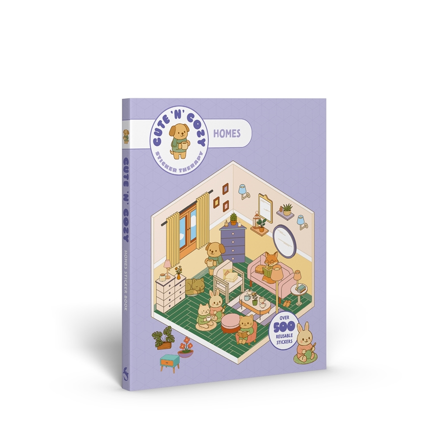 Cute 'n' Cozy Sticker Therapy: Homes Over 500 reusable stickers!