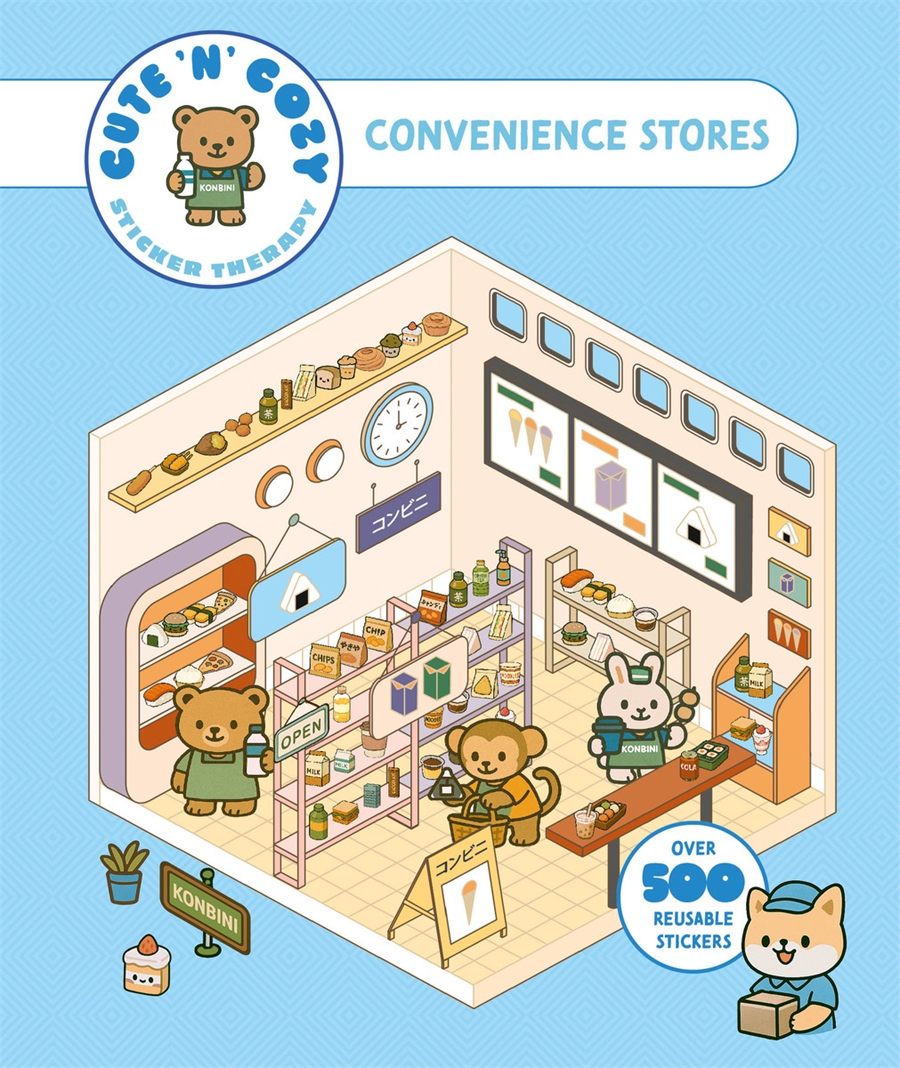 Cute 'n' Cozy Sticker Therapy: Convenience Stores Over 500 Reusable Stickers!
